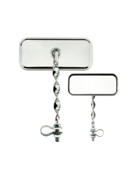 Rectangle Flat Twisted Mirror All Chrome.